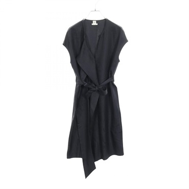 HERMES Dress 4E0577DE silk Navy Used Women size 34