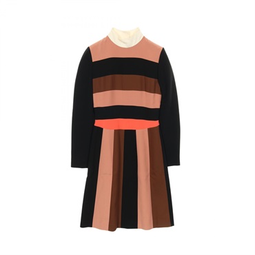 FENDI Dress Rayon silk Pink Black Brown Used Women size 38