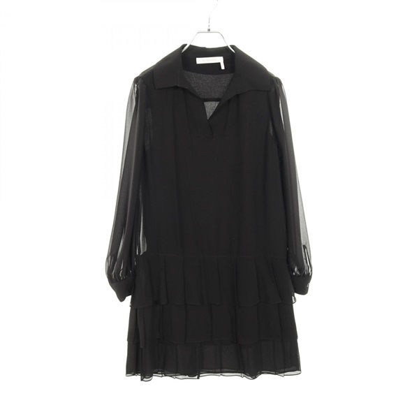 SEE BY CHLOE Tiered Dress polyester Viscose Black Used Women #36