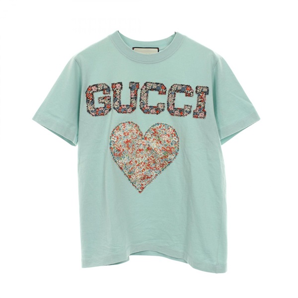 GUCCI × Liberty T-shirt 580762 cotton Blue Multicolor #XXS Used Women