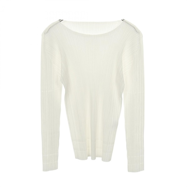 PLEATS PLEASE Pleated T-shirt OO72-JK961 polyester White Used Women #3