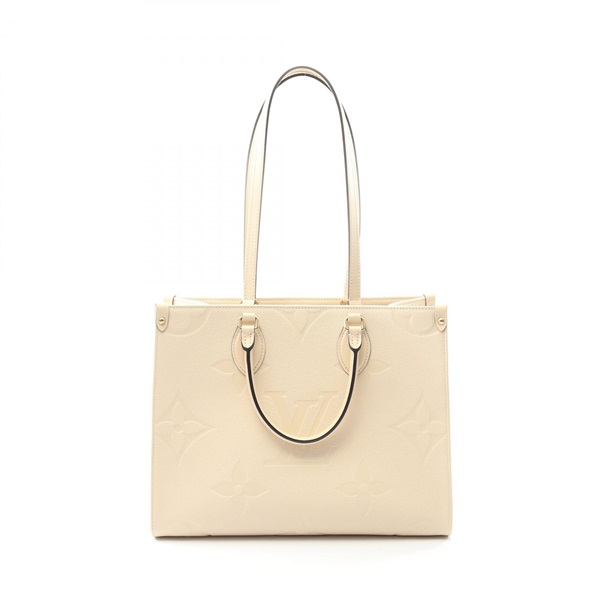 LOUIS VUITTON OntheGo MM Tote Bag M46531 Monogram Empreinte Leather Beige Used