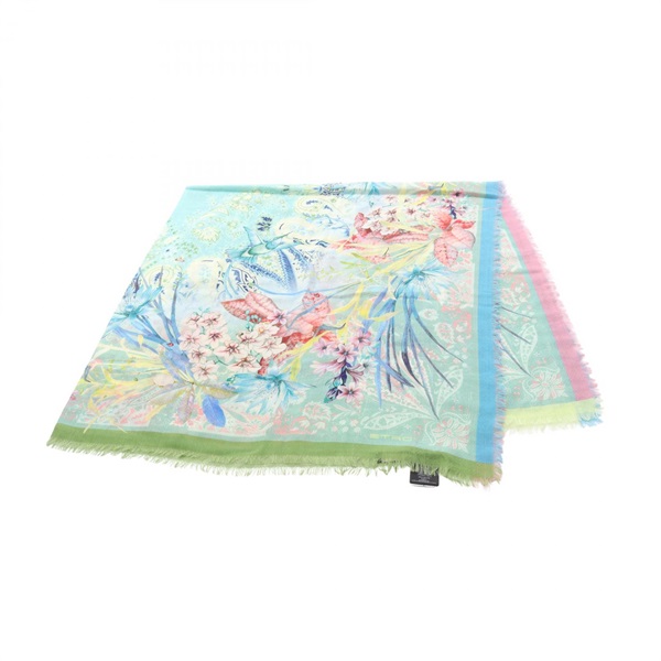 ETRO Stole scarf wrap wool Green Multicolor Used Women