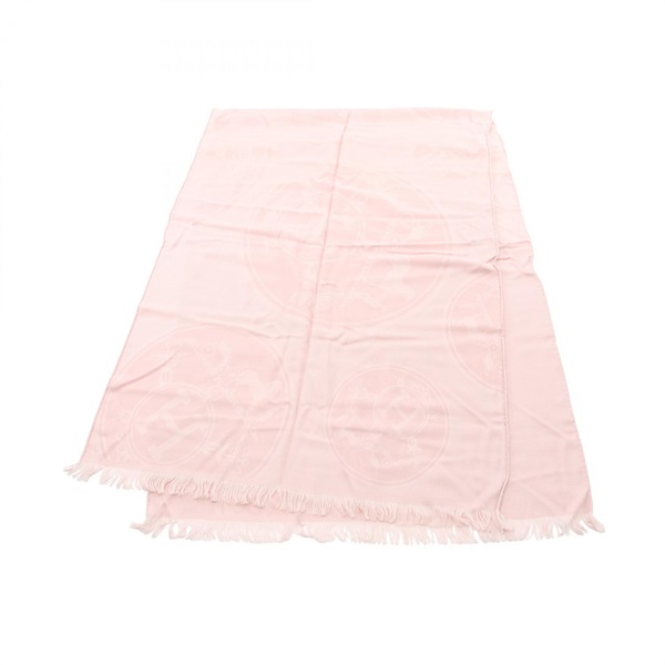 HERMES New Libris Scarf Stole wrap echarpe silk cashmere Pink Used Women