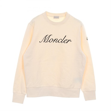 MONCLER sweatshirt long sleeve tops cotton Beige Used mens size M logo
