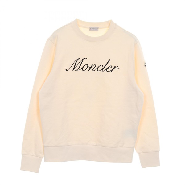 MONCLER sweatshirt long sleeve tops cotton Beige Used mens size M logo