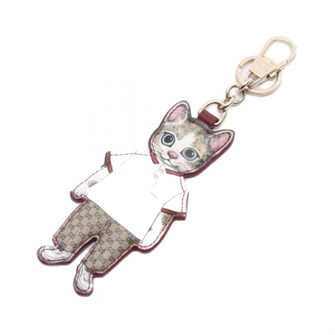 GUCCI x Yuko Higuchi BORIS GG Supreme charm leather PVC Brown White Multicolor