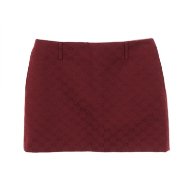 GUCCI GG canvas mini skirt #38 cotton Bordeaux Used Women