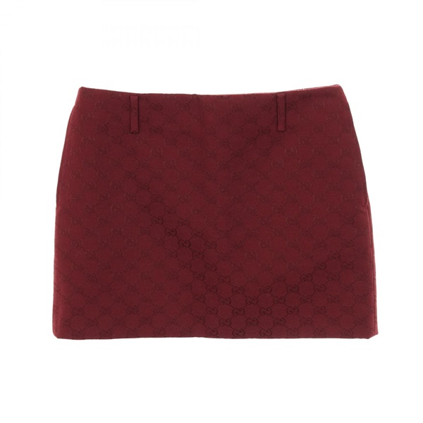GUCCI GG canvas mini skirt #38 cotton Bordeaux Used Women
