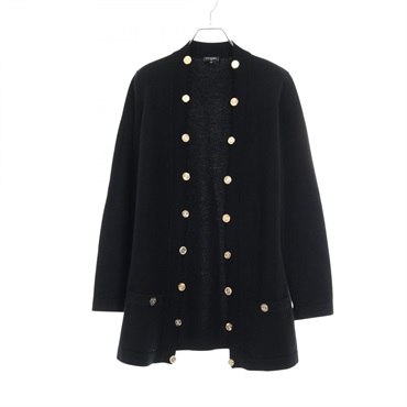 CHANEL COCO Mark button open front cardigan knitwear #40 P72463K10397 cashmere