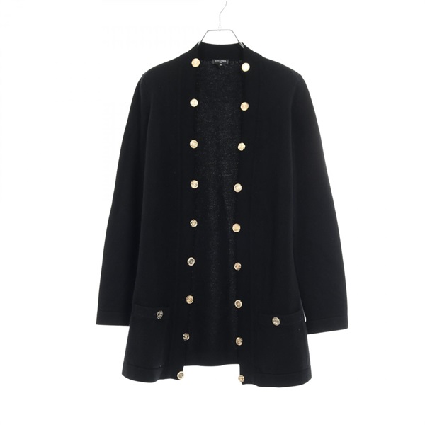 CHANEL COCO Mark button open front cardigan knitwear #40 P72463K10397 cashmere