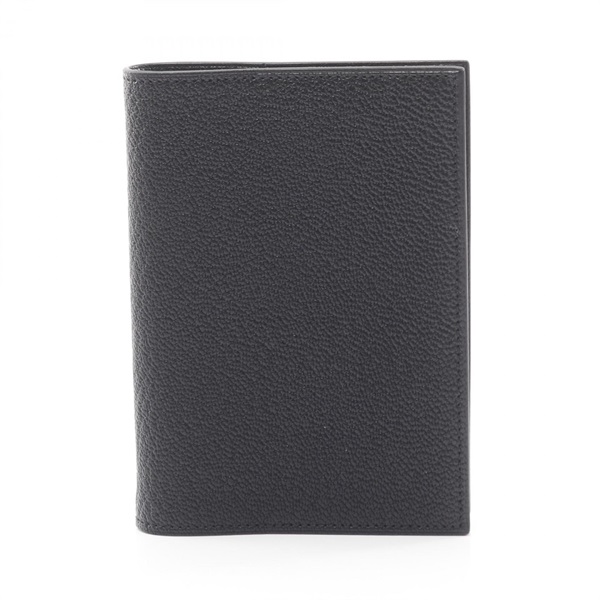 HERMES Agenda GM Notebook cover W Chevre leather SHW Black Used Women