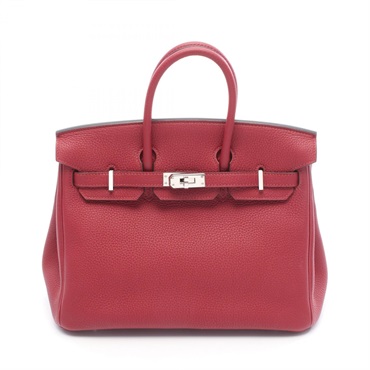 HERMES Birkin 25 Handbag A Togo leather Rouge Grenat Used SHW Women