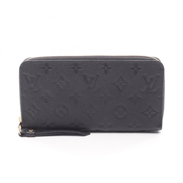 LOUIS VUITTON Zippy Wallet M61864 Monogram Empreinte leather Black Used Women LV