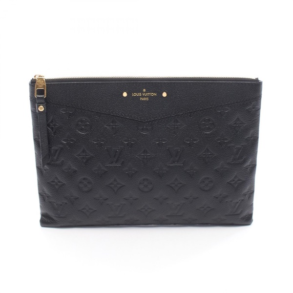 LOUIS VUITTON Daily Pouch clutch bag M62937 Monogram Emplant leather Black Used