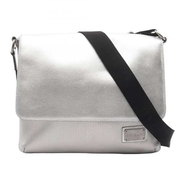 BVLGARI Mirerigue Shoulder crossbody messenger Bag leather Silver Used Women