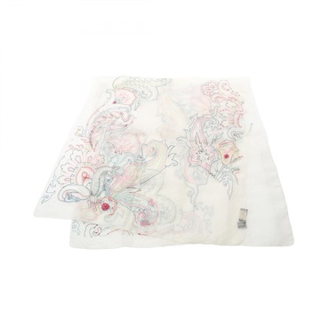 ETRO Stole Scarf silk White Multicolor Used Women 166cm