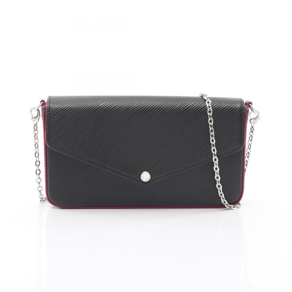 LOUIS VUITTON Pochette Felicie chain crossbody Shoulder Bag M64579 Epi Noir pink