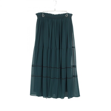 SEE BY CHLOE Flare skirt 149617 Rayon Nylon Green Used Women size 38