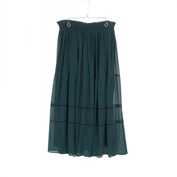 SEE BY CHLOE Flare skirt 149617 Rayon Nylon Green Used Women size 38