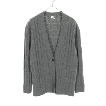HERMES Sellier Button H Pattern cardigan Knitwear wool Gray Used Women size 38