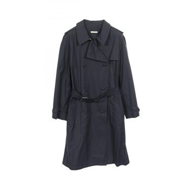 HERMES Trench coat #38 cotton Navy Used Women
