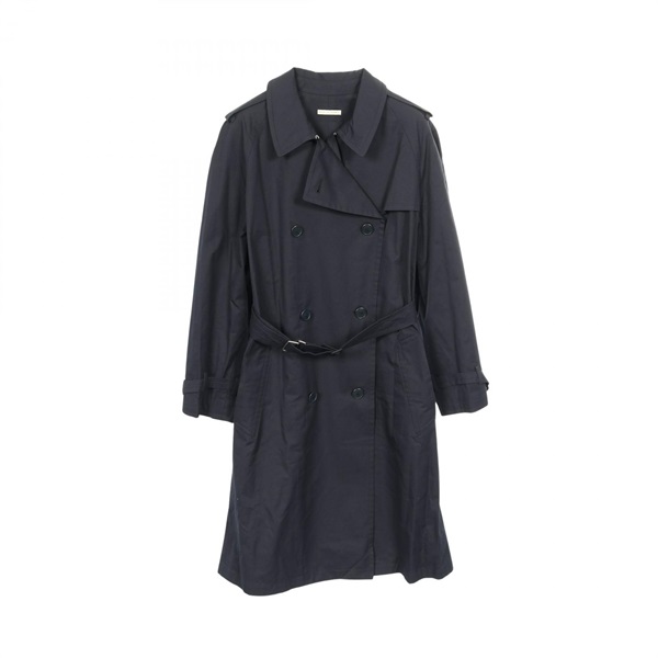 HERMES Trench coat #38 cotton Navy Used Women