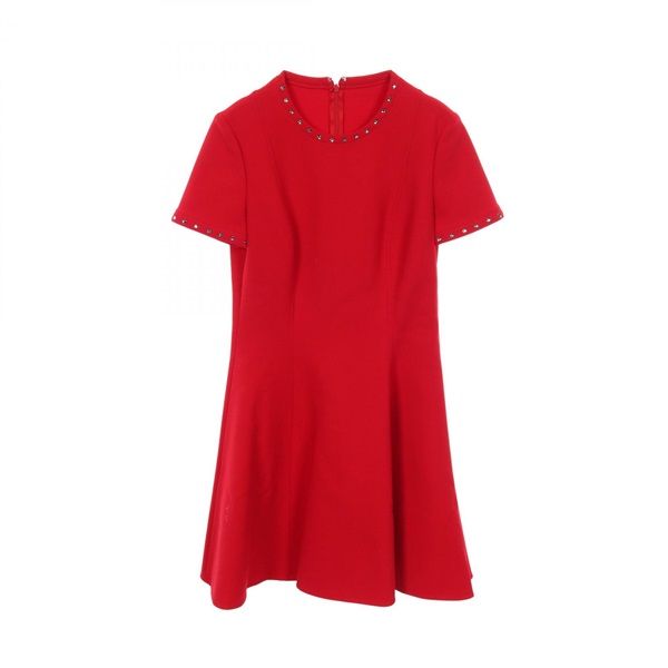 Valentino Dress short sleeves wool Red Used #42 Women