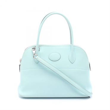 HERMES Bolide27 Shoulder Handbag Swift leather Blue zephyr Used Women SHW A