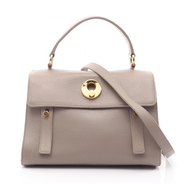 SAINT LAURENT PARIS Muse to Mini Crossbody Shoulder Handbag leather Beige Used