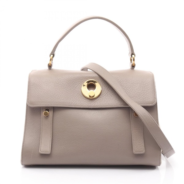 SAINT LAURENT PARIS Muse to Mini Crossbody Shoulder Handbag leather Beige Used