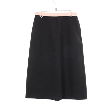 GUCCI Jersey skirt #42 jupe wool polyester Black Used Women