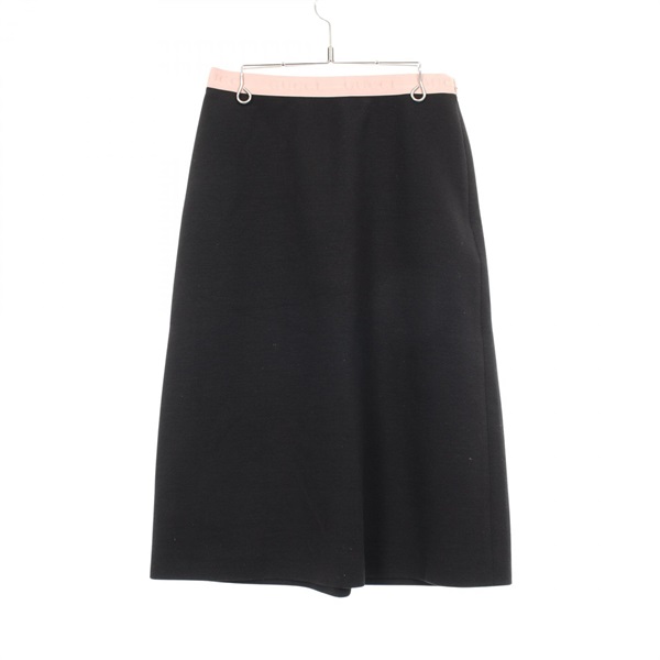 GUCCI Jersey skirt #42 jupe wool polyester Black Used Women