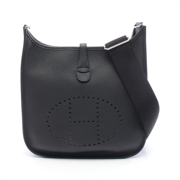 HERMES Evelyne 3 Troyes PM Shoulder Bag Clemence leather Black Used Women K SHW