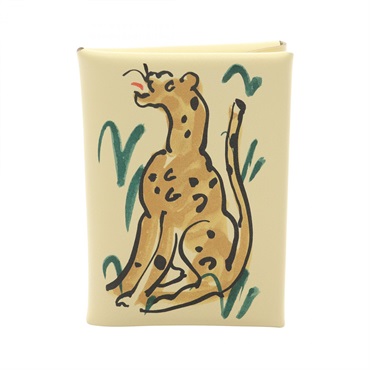 HERMES Calvi duo Spring Panther coin purse wallet K Swift Jaune Milton SHW