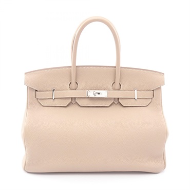 HERMES Birkin 35 Handbag Togo leather Beige Argile SHW Used Women P
