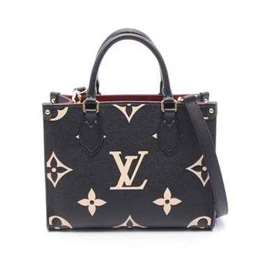 LOUIS VUITTON On the Go PM Bicolor crossbody tote Handbag M45659 leather black