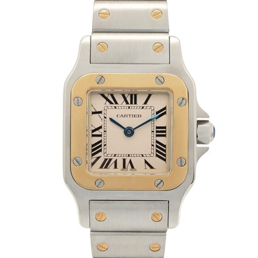 CARTIER Santos Galbee SM Wrist Watch W20012C4 Quartz 18KYG Gold SS Used Women