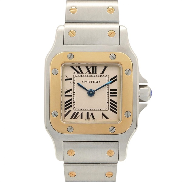 CARTIER Santos Galbee SM Wrist Watch W20012C4 Quartz 18KYG Gold SS Used Women