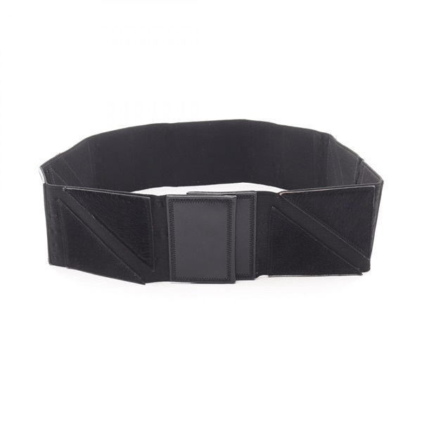 Jean Paul GAULTIER belt leather Suede Black Used mens #85