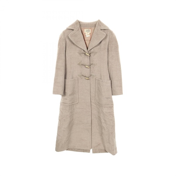 HERMES Duffel coat jacket wool Llama Beige Used mens size 40