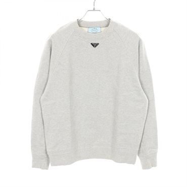 PRADA Sweatshirt long sleeved top cotton Gray triangle logo Used Women size XS