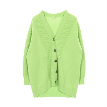 HERMES Sellier button cardigan #34 knitwear cashmere cotton Green Used Women