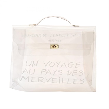 HERMES Plastics Kelly Handbag Plastics Clear Used Women GHW
