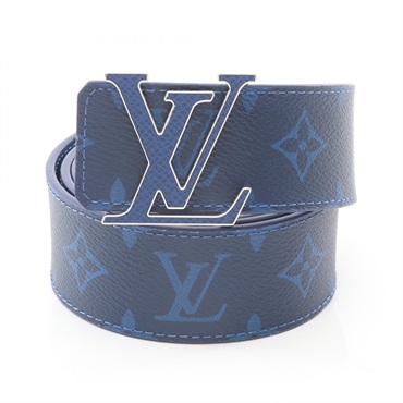 LOUIS VUITTON Ceinture LV Initial 40MM Belt M0159 leather canvas Blue Used mens