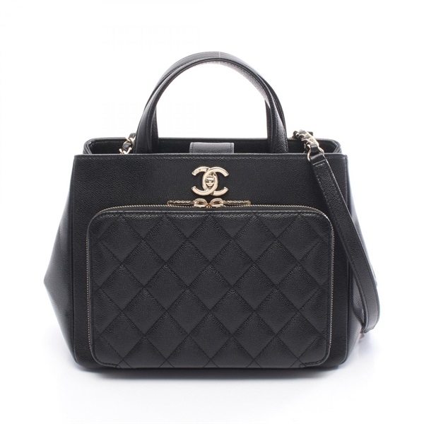 CHANEL Business Affinity Matelasse Shoulder Bag A93750 leather Black Used GHW CC