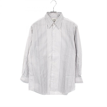 HERMES Sellier button Shirts Tops cotton Gray White Used mens size 16/41