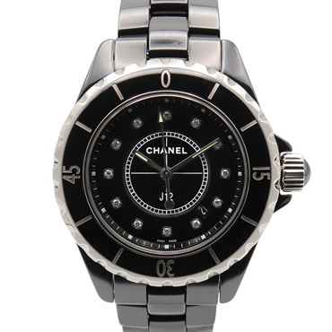CHANEL J12 1.3"" 12PDiamond Wrist Watch H1625 Quartz ceramic diamond Used Women