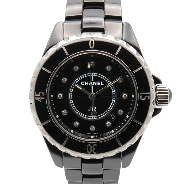 CHANEL J12 1.3"" 12PDiamond Wrist Watch H1625 Quartz ceramic diamond Used Women