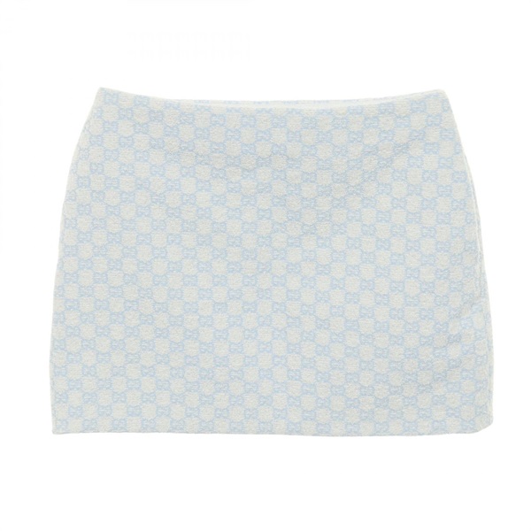 GUCCI GG cotton boucle skirt cotton White Blue #38 Used Women